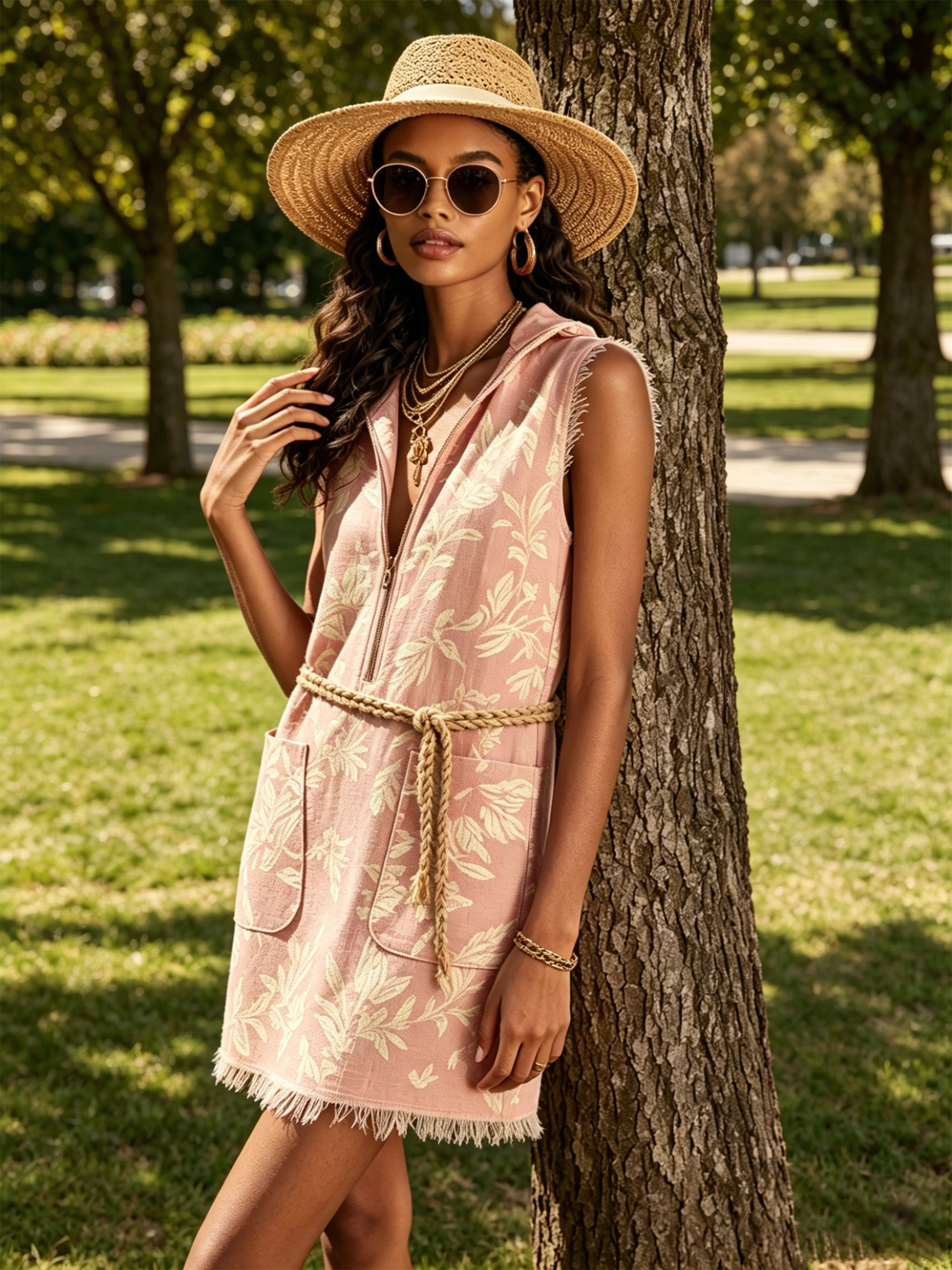 Floral Print Sleeveless Shift Dress