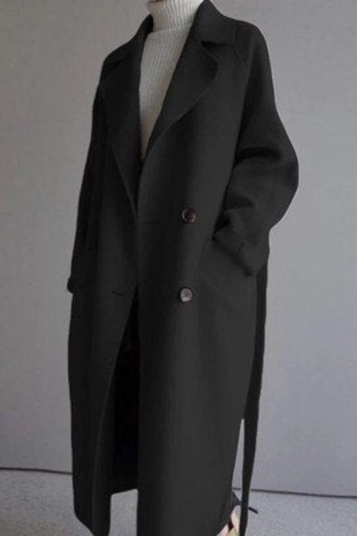 Warm Wool-Blend Longline Coat