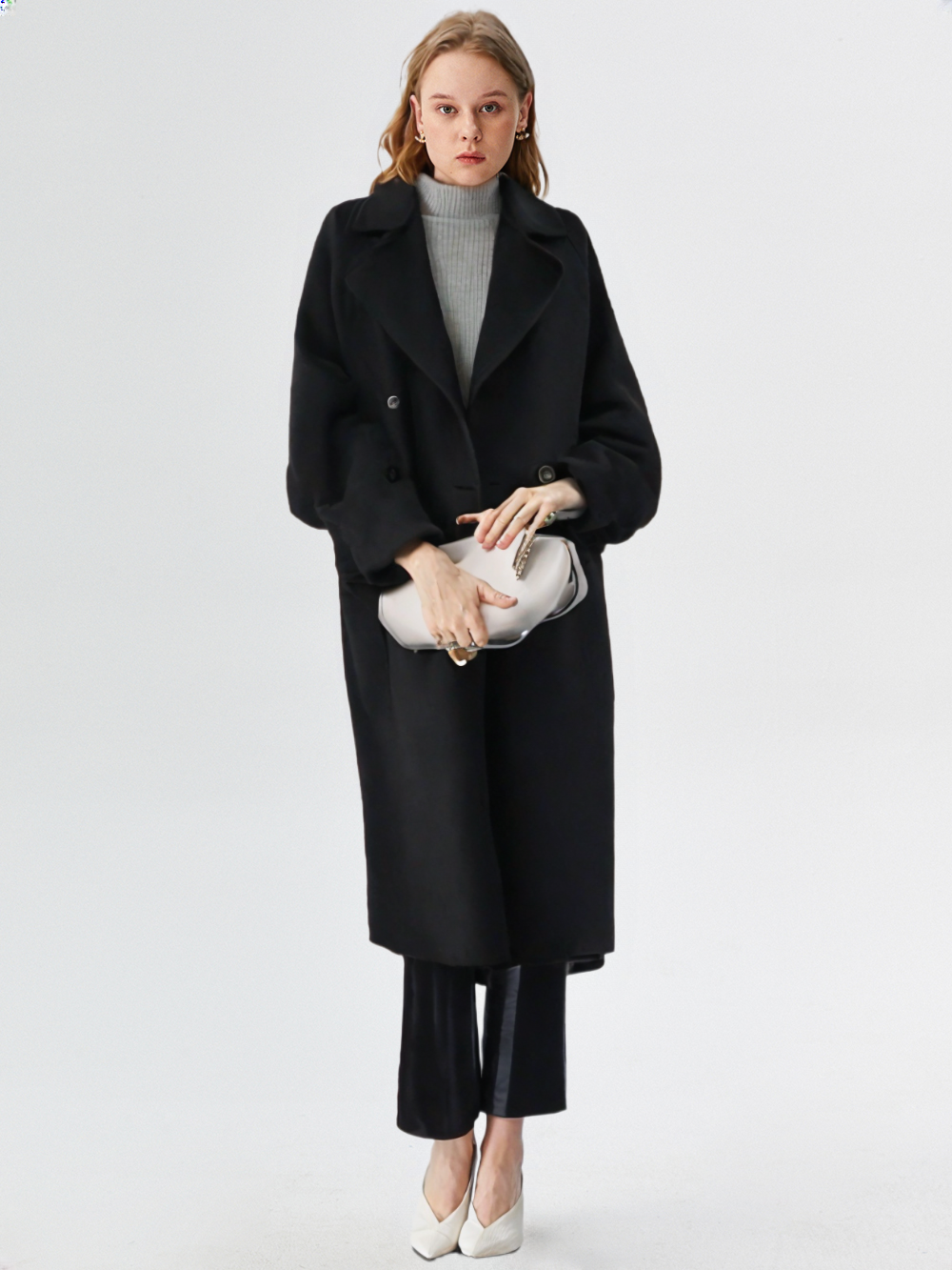 Warm Wool-Blend Longline Coat