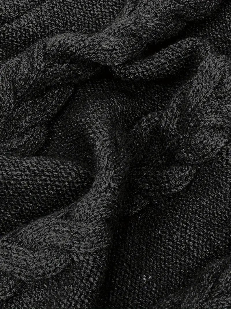 Chunky Cable Knit Turtleneck Dress