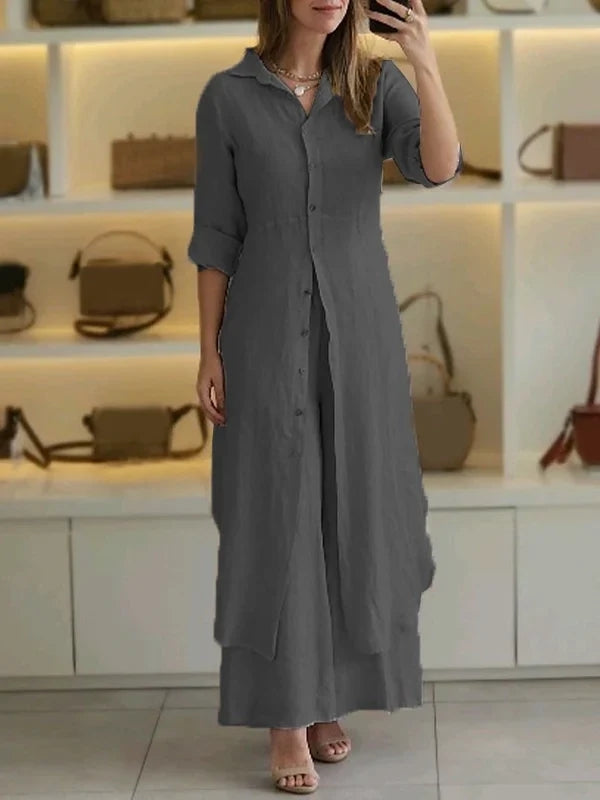 Cotton Linen Casual Two-Piece Set