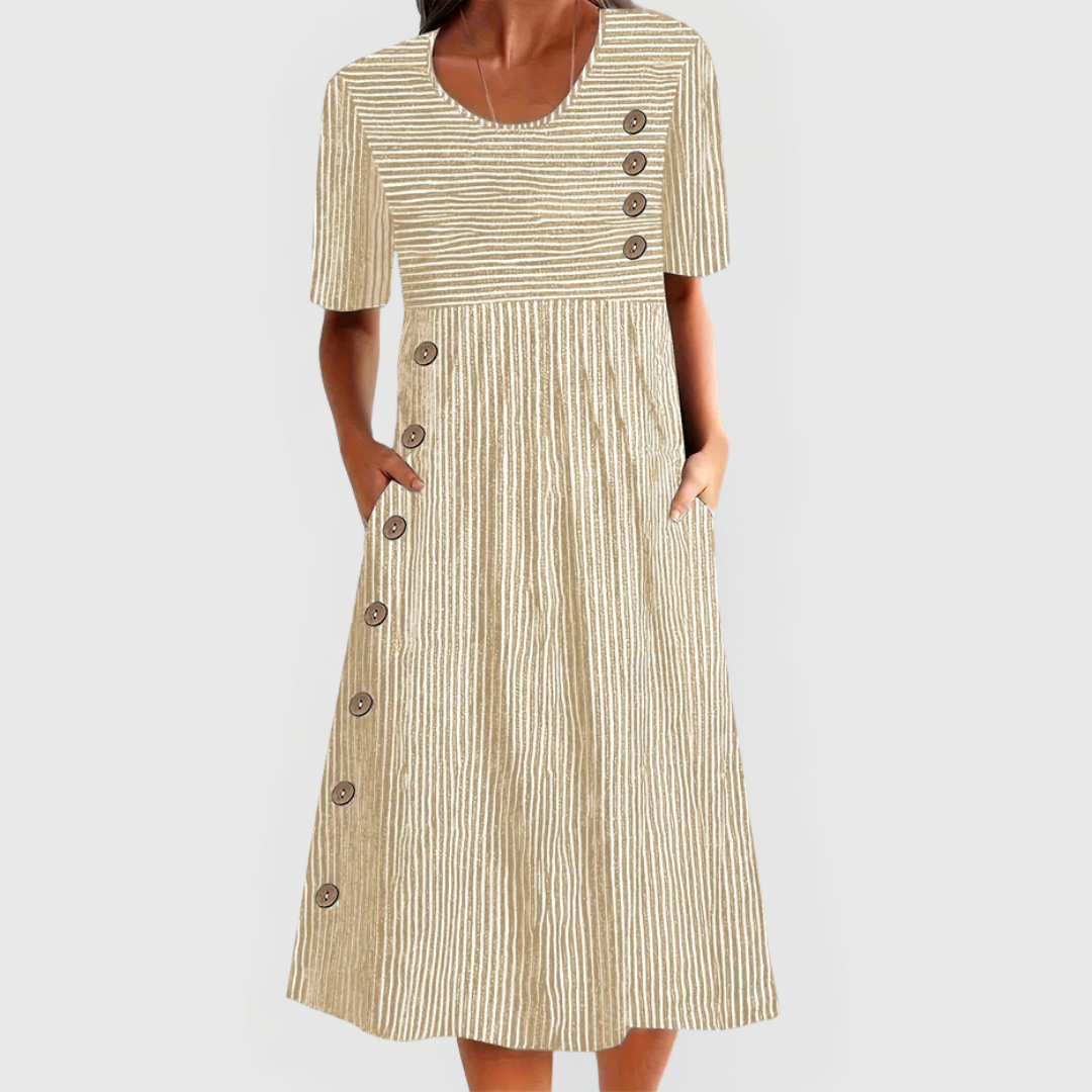 Wanda — Striped Midi Dress