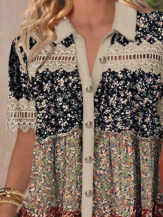 Hillary — Lace V-Neck Top