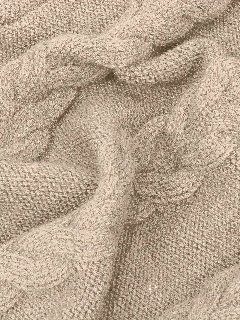 Chunky Cable Knit Turtleneck Dress