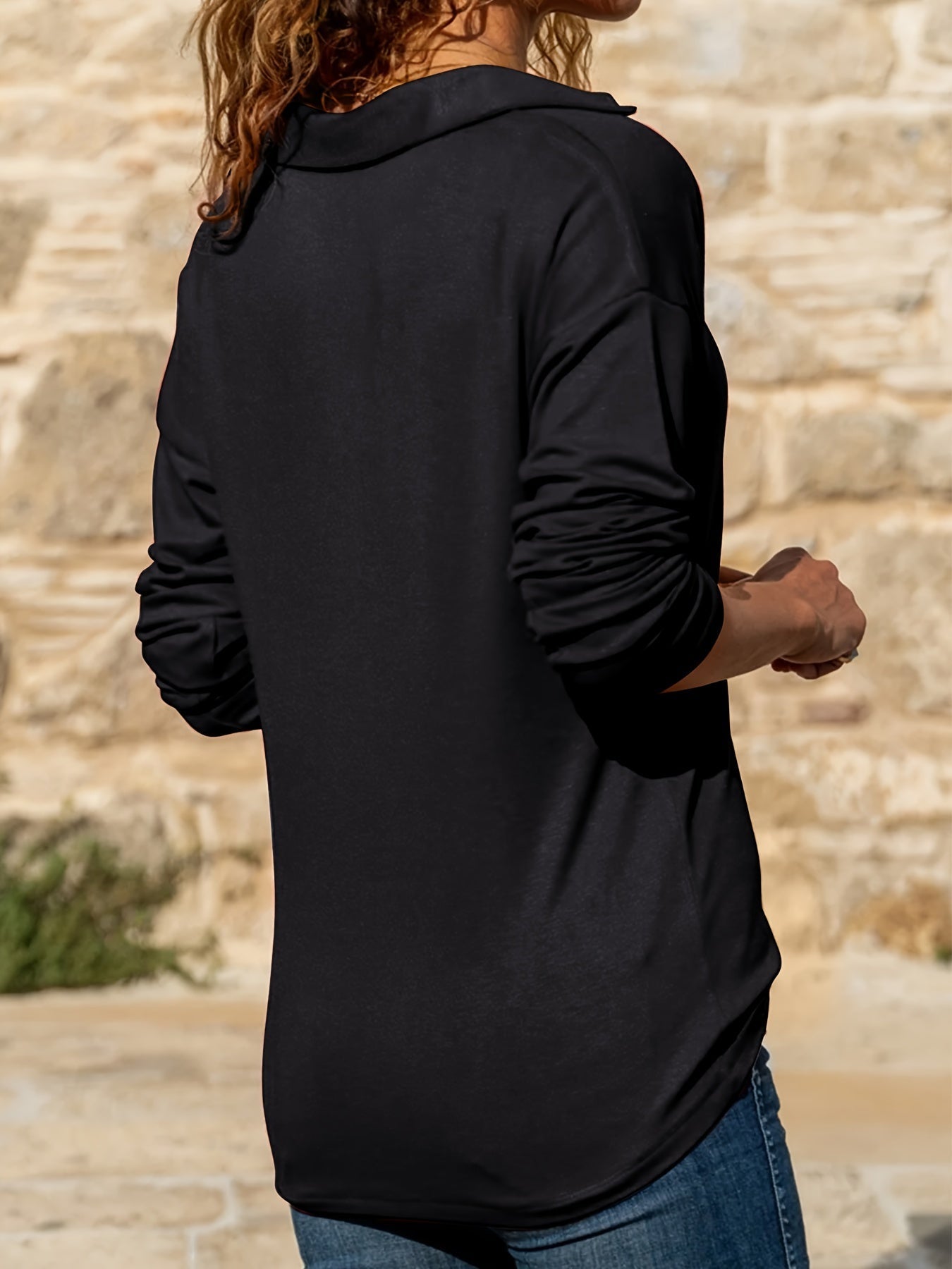Cassia — Draped Long Sleeve Top
