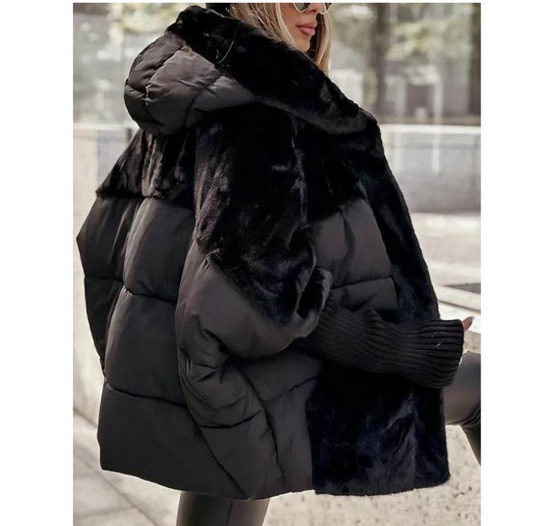 Faux Fur Hood Oversized Puffer Jacket