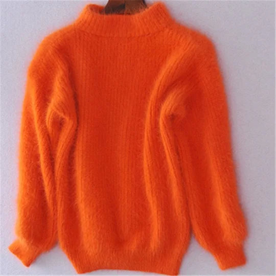 Angora Blend Solid Knit Sweater