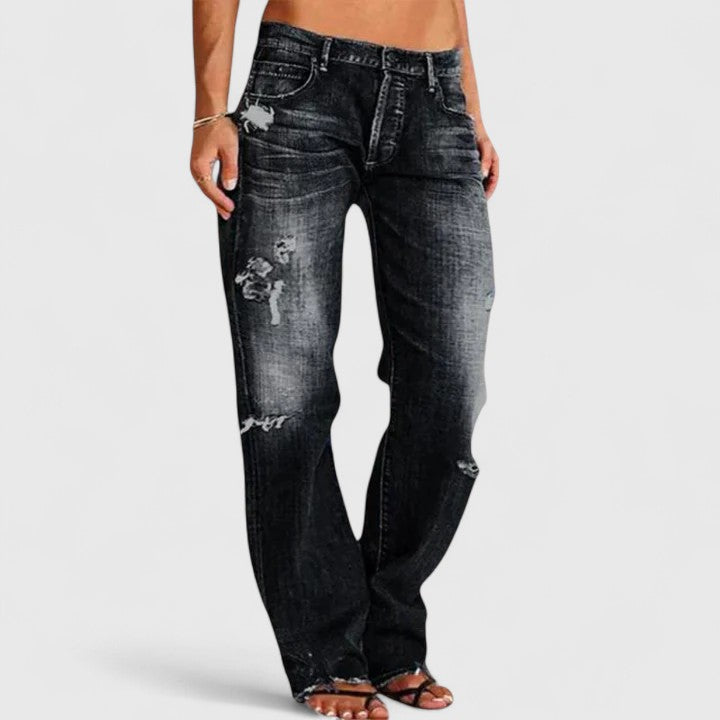 Delaney — Distressed Bootcut Jeans
