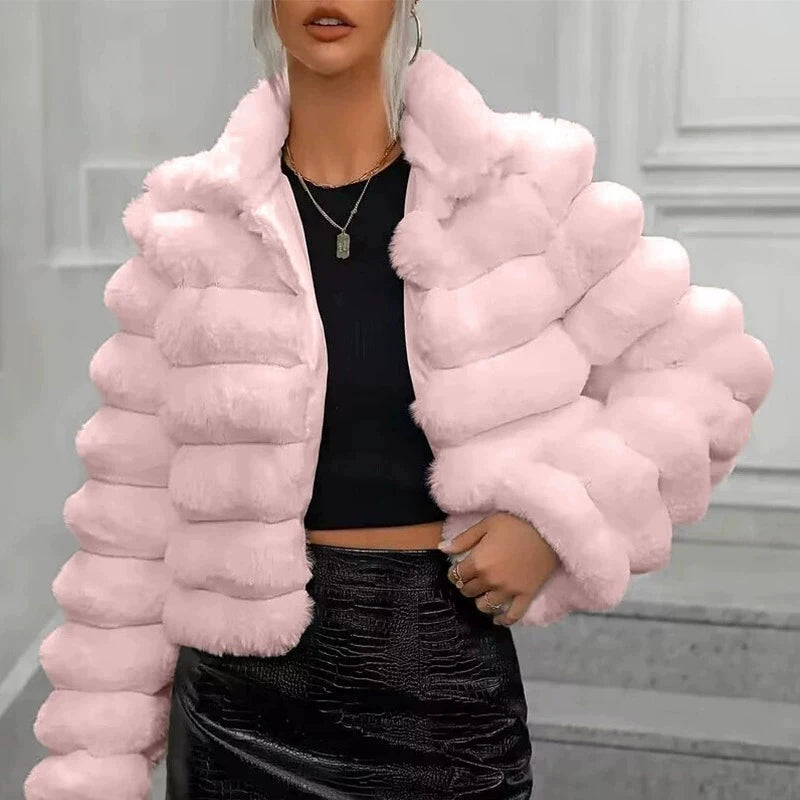 Plush Faux Fur Longline Coat