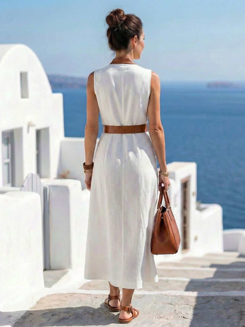 Myra — Contrast Line Midi Dress