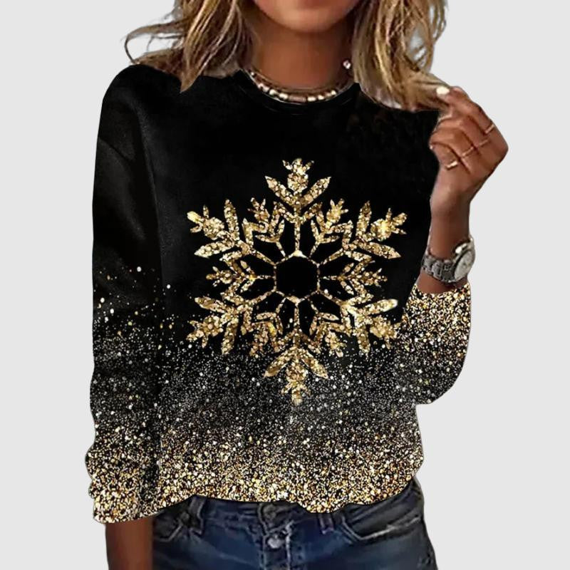 Snowflake Print Pullover