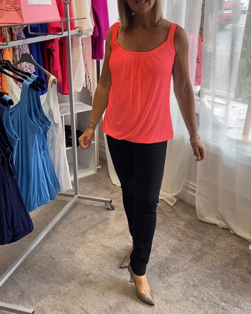 Vangie — Sleeveless Pleated Top