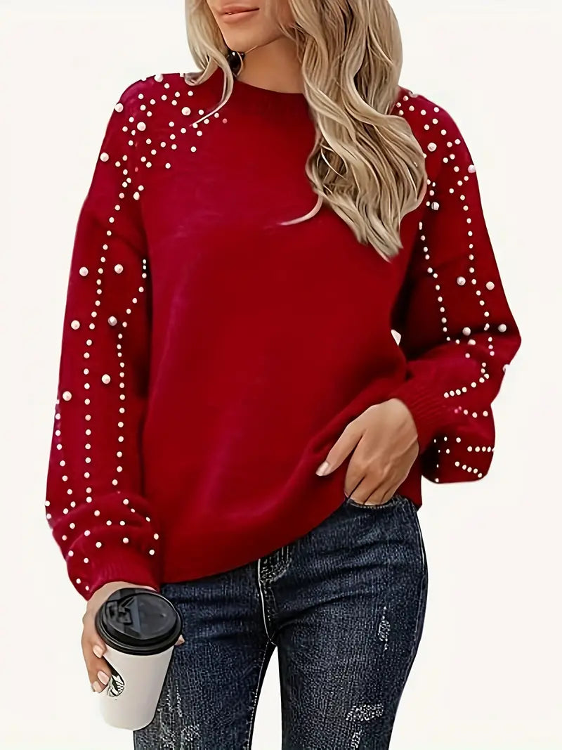 Round Neck Ribbed Knit Sweater