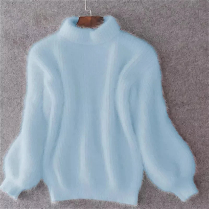 Angora Blend Solid Knit Sweater