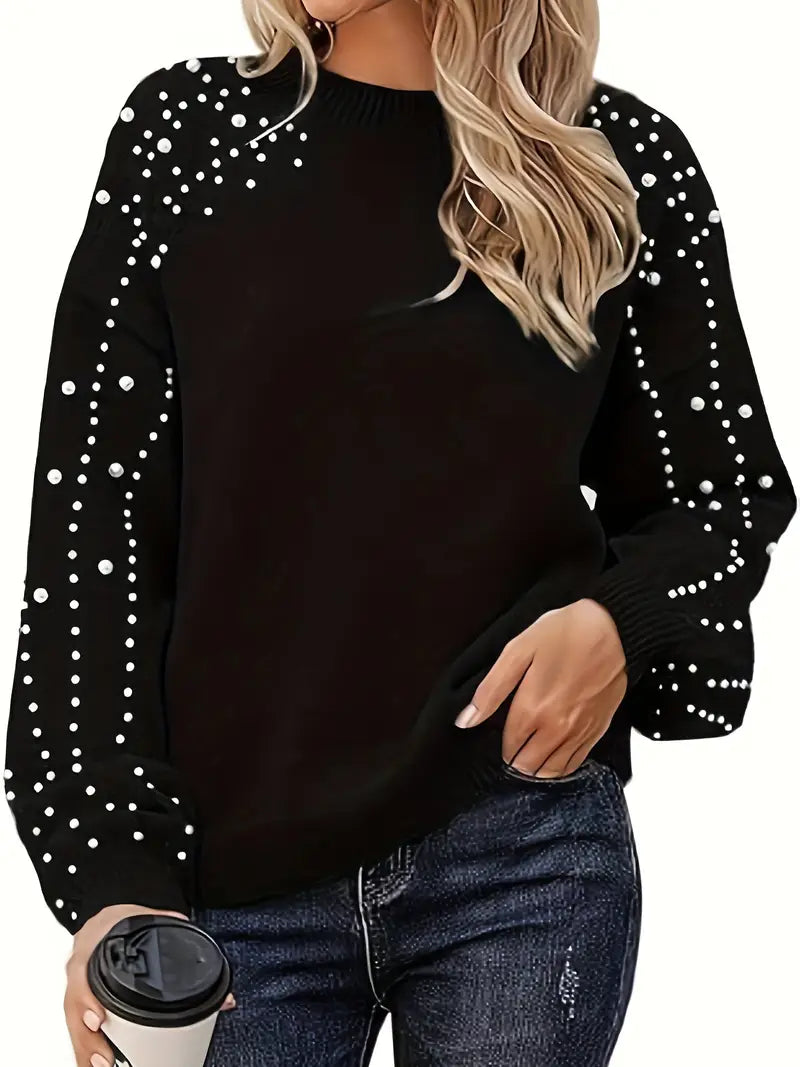 Round Neck Ribbed Knit Sweater
