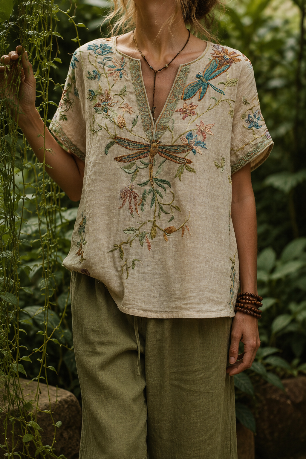 Bryony — Embroidered Linen Blouse