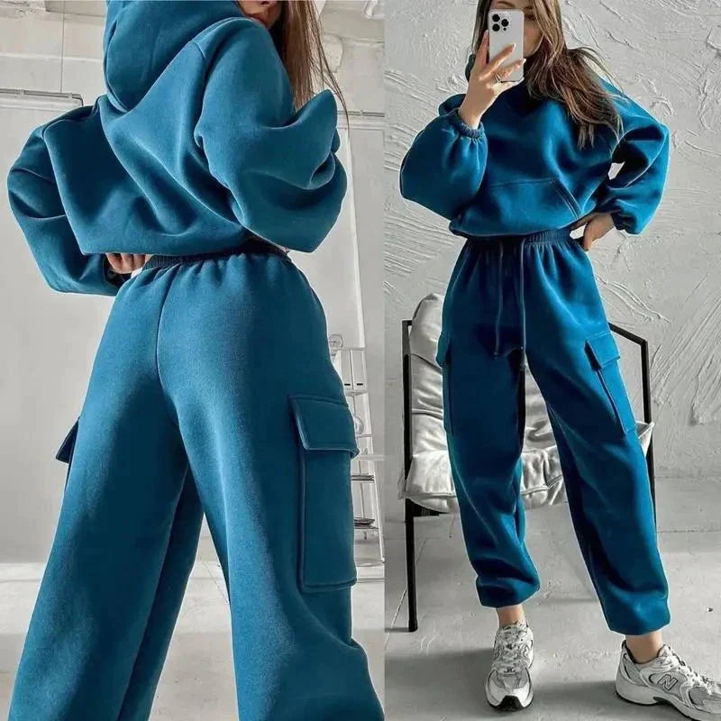 Jasmine | Women’s Cargo Pocket Hoodie And Joggers Set