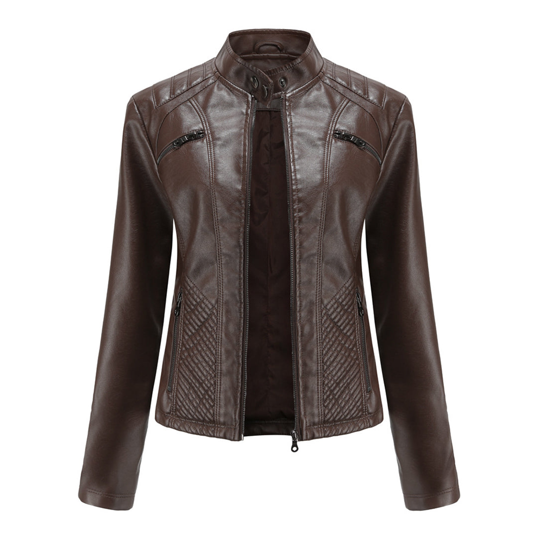 Classic Zip-Up Biker Jacket