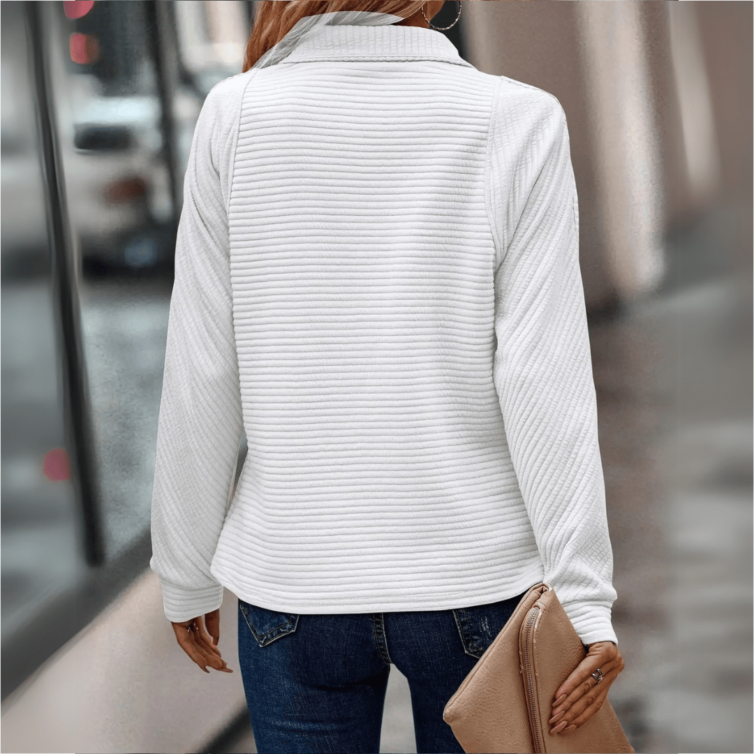 Jenica — Textured Half-Zip Pullover
