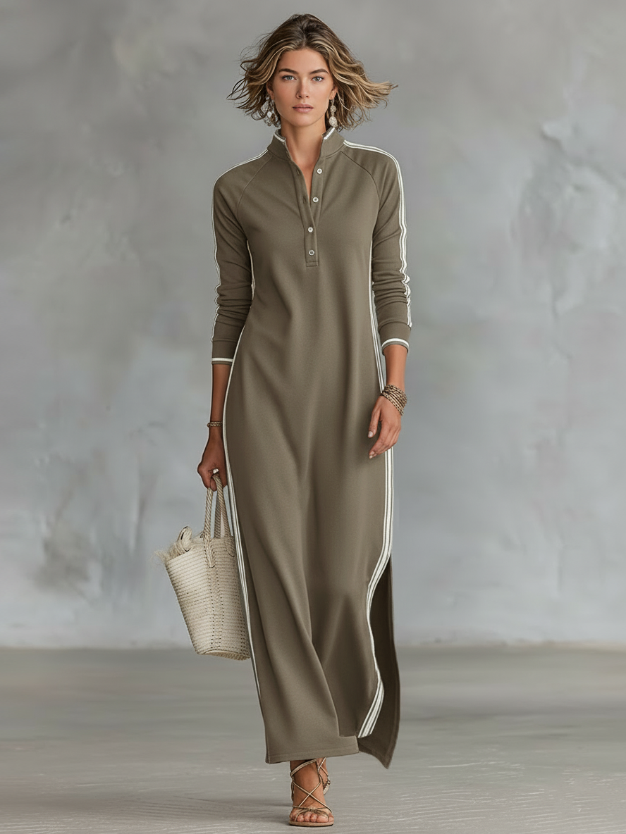 Elara | Minimalist Sweatshirt Maxi Dress