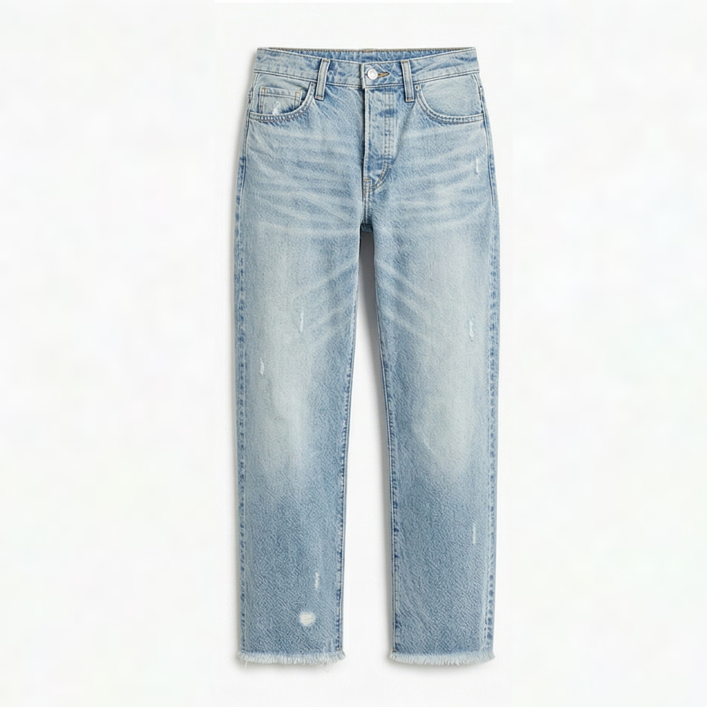 Vivara — Fringed Cropped Straight Jeans