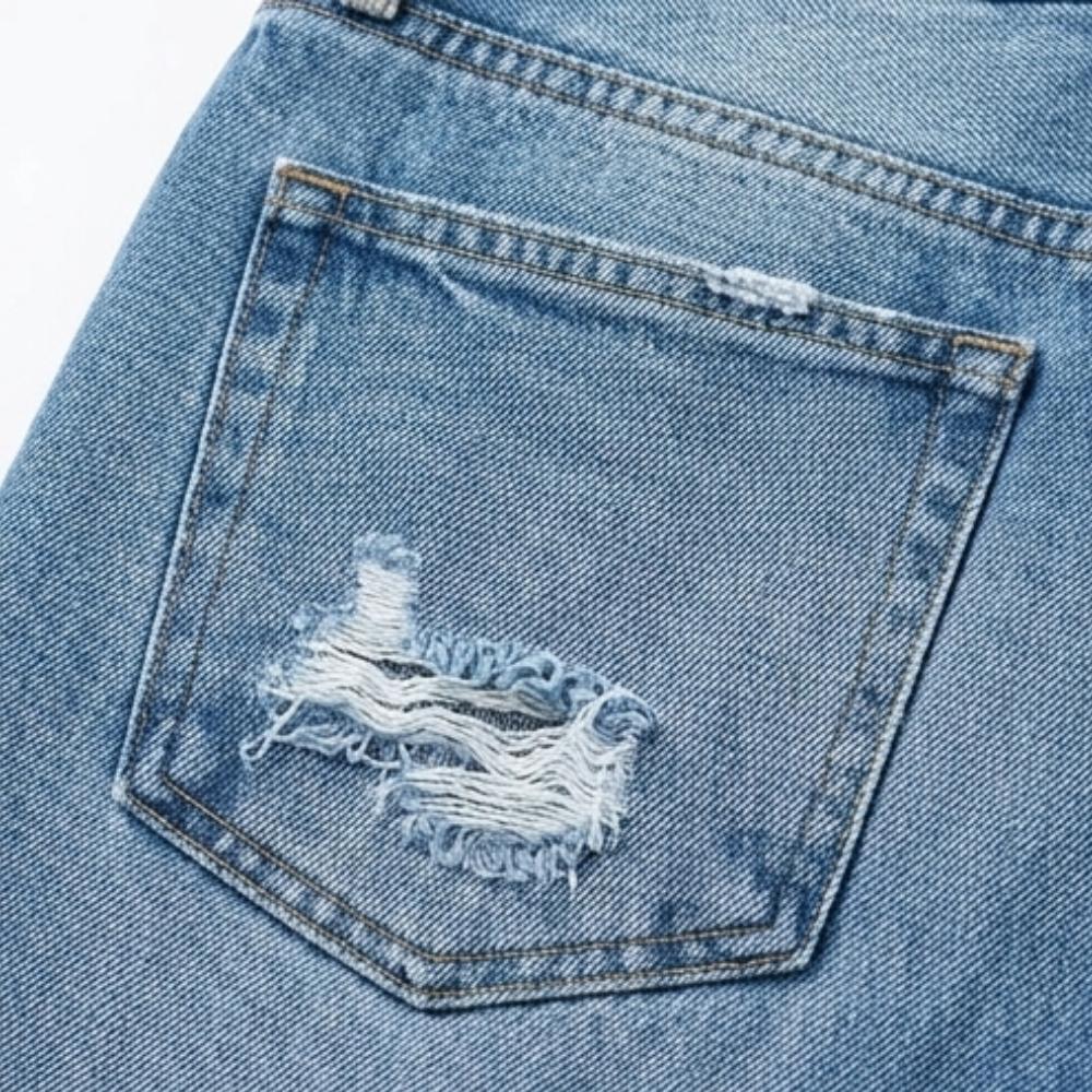 Vivara — Fringed Cropped Straight Jeans