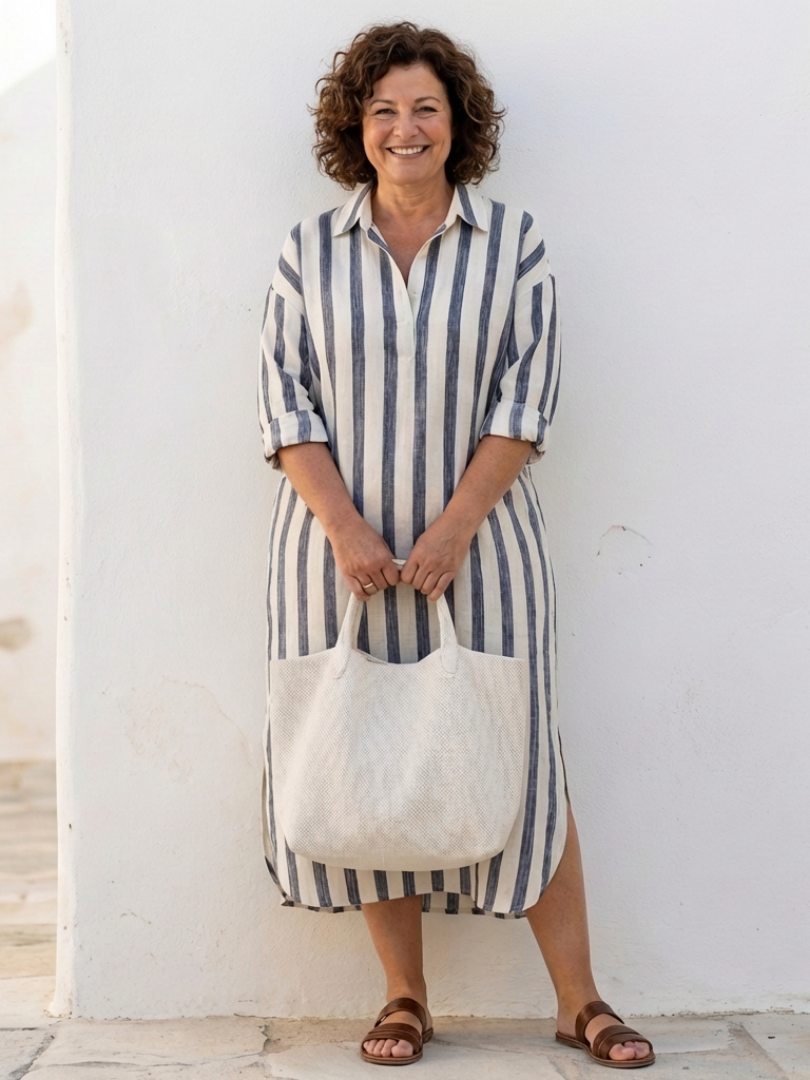 Naomi — Striped Shirt Dress