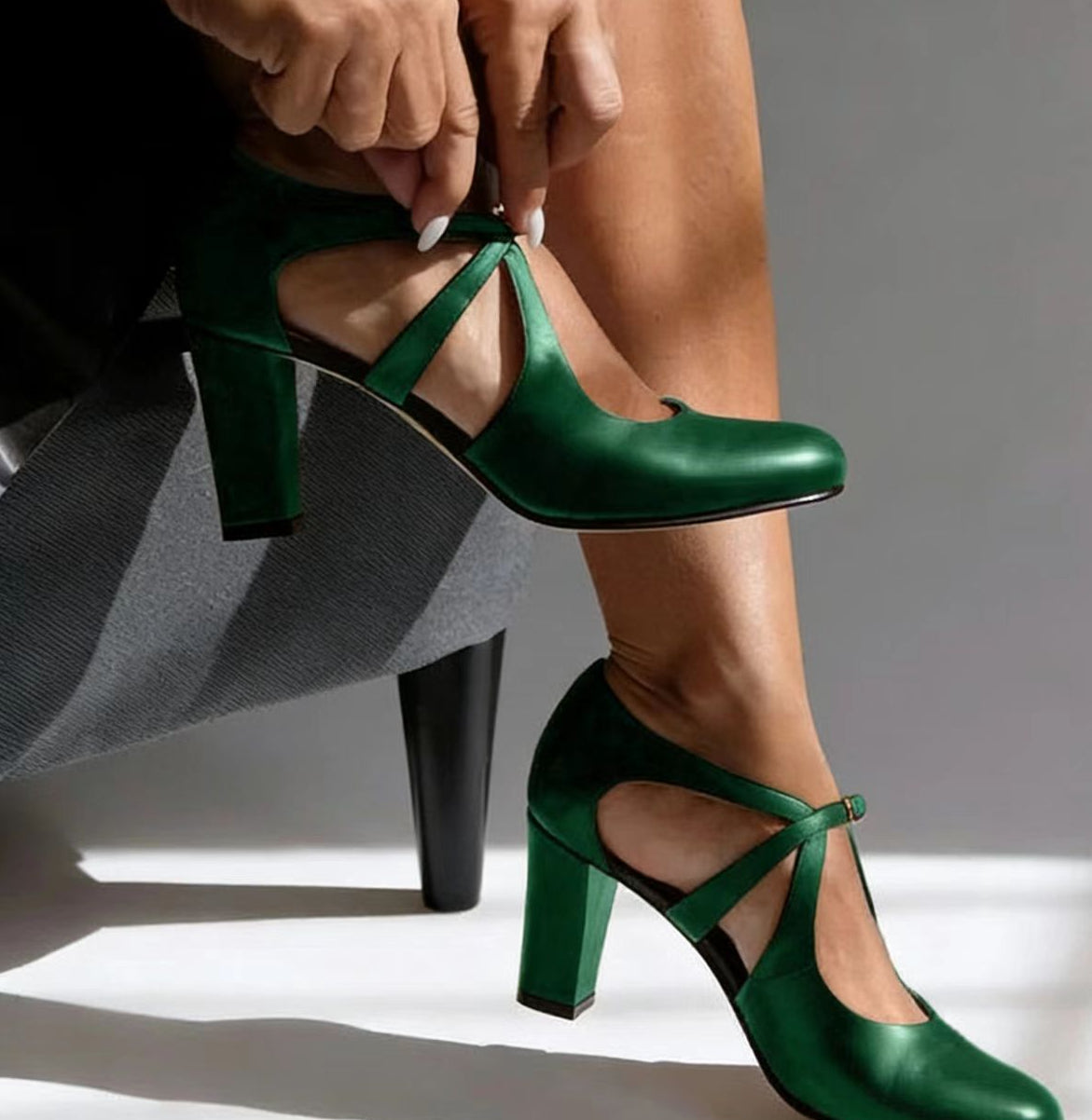 Genuine Leather Comfort Heels