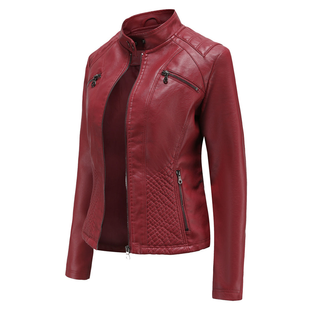 Classic Zip-Up Biker Jacket