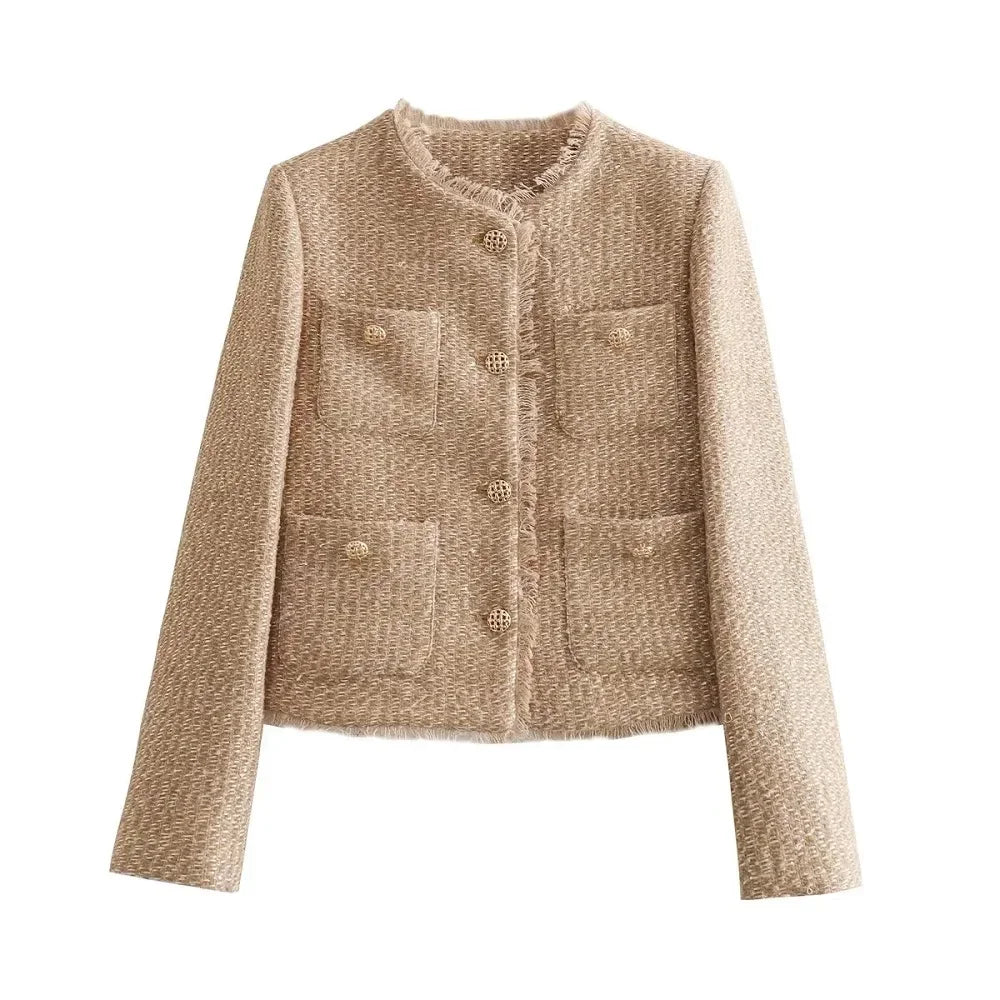 Tweed Button-Down Jacket