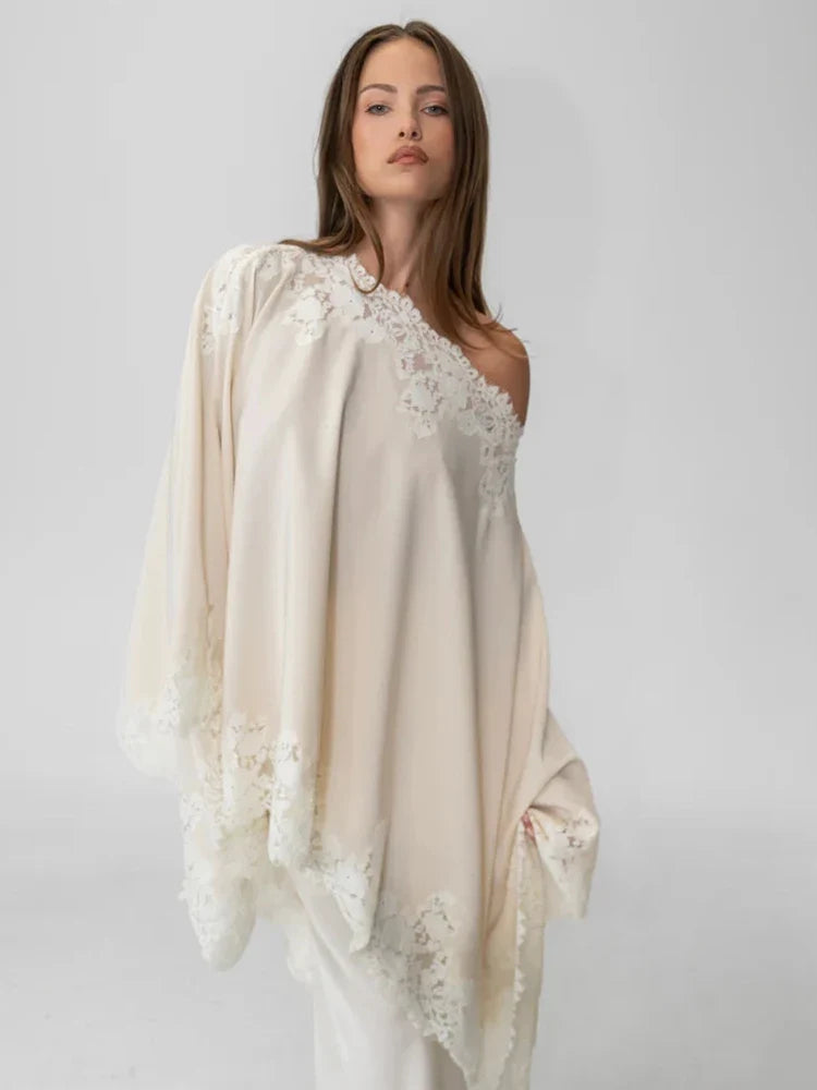 Serenity “Liora” Lace Satin Skirt Set
