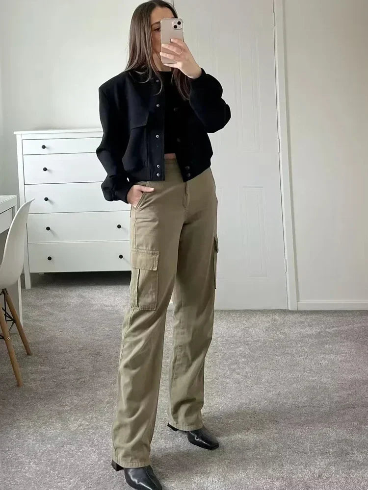Casual Bomber Jacket with Pockets