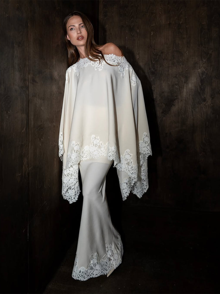 Serenity “Liora” Lace Satin Skirt Set