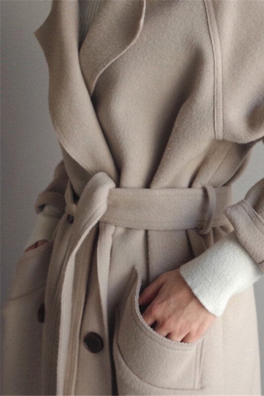 Warm Wool-Blend Longline Coat