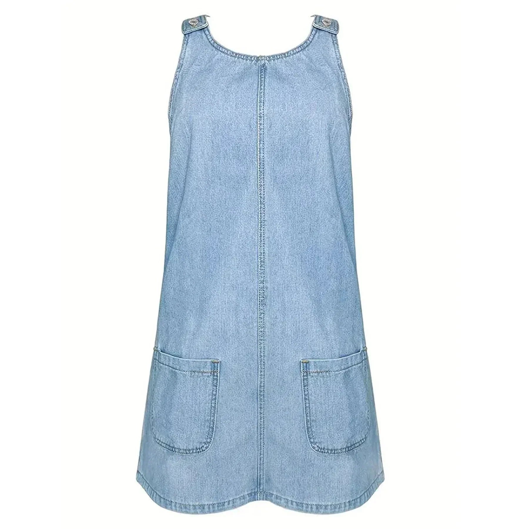 Casual Denim Pocket Dress