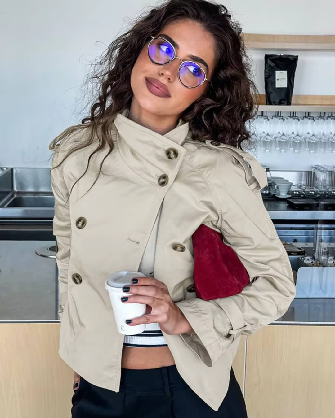 Belted Double-Breasted Trench Jacket