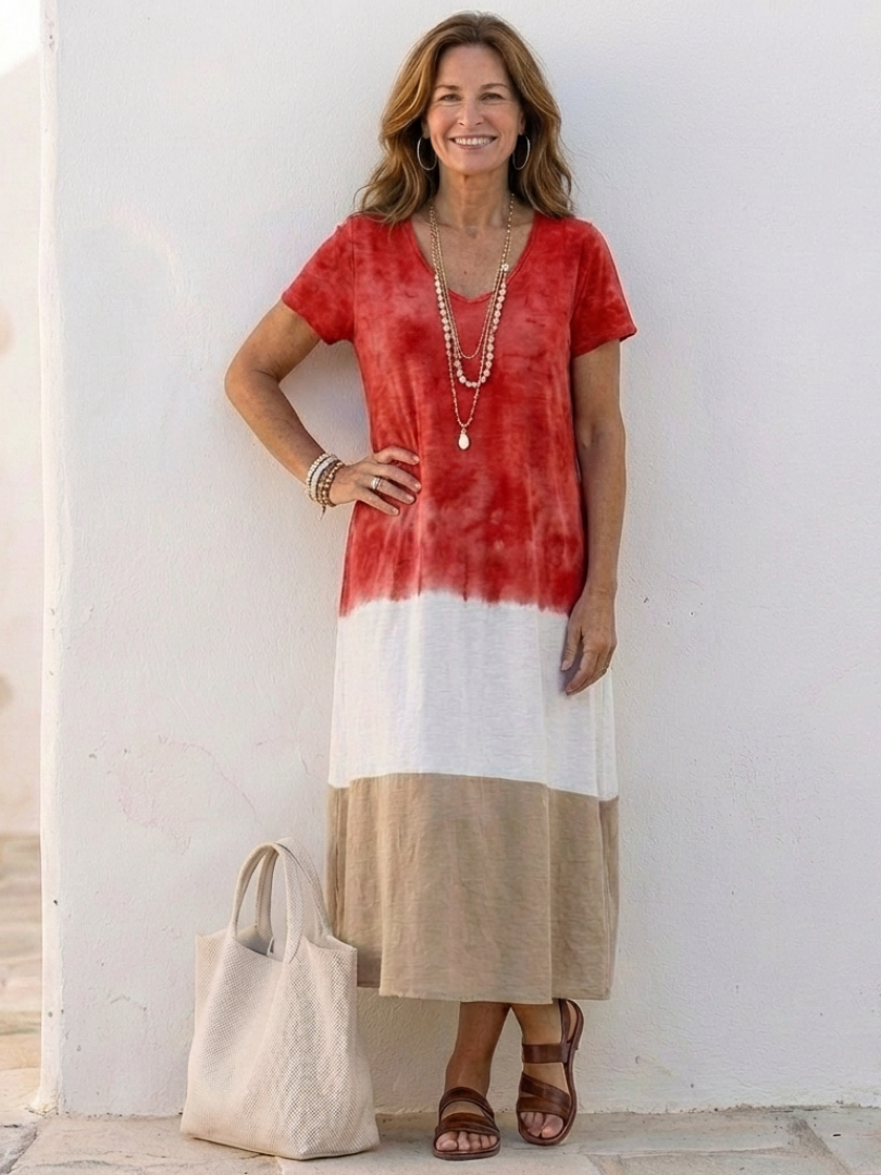Thalia — Colour Block Midi Dress