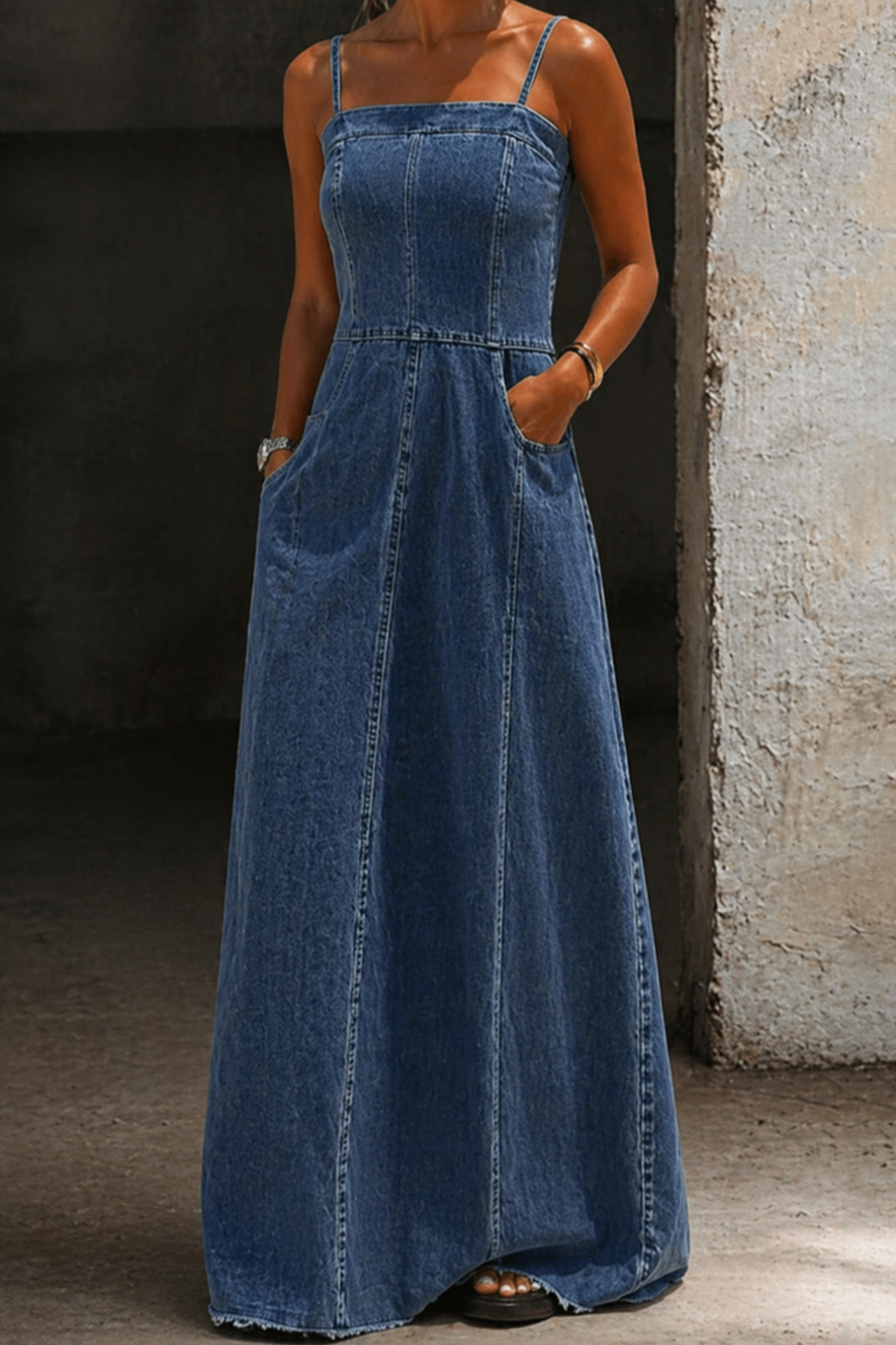 Vintage Denim Maxi Dress