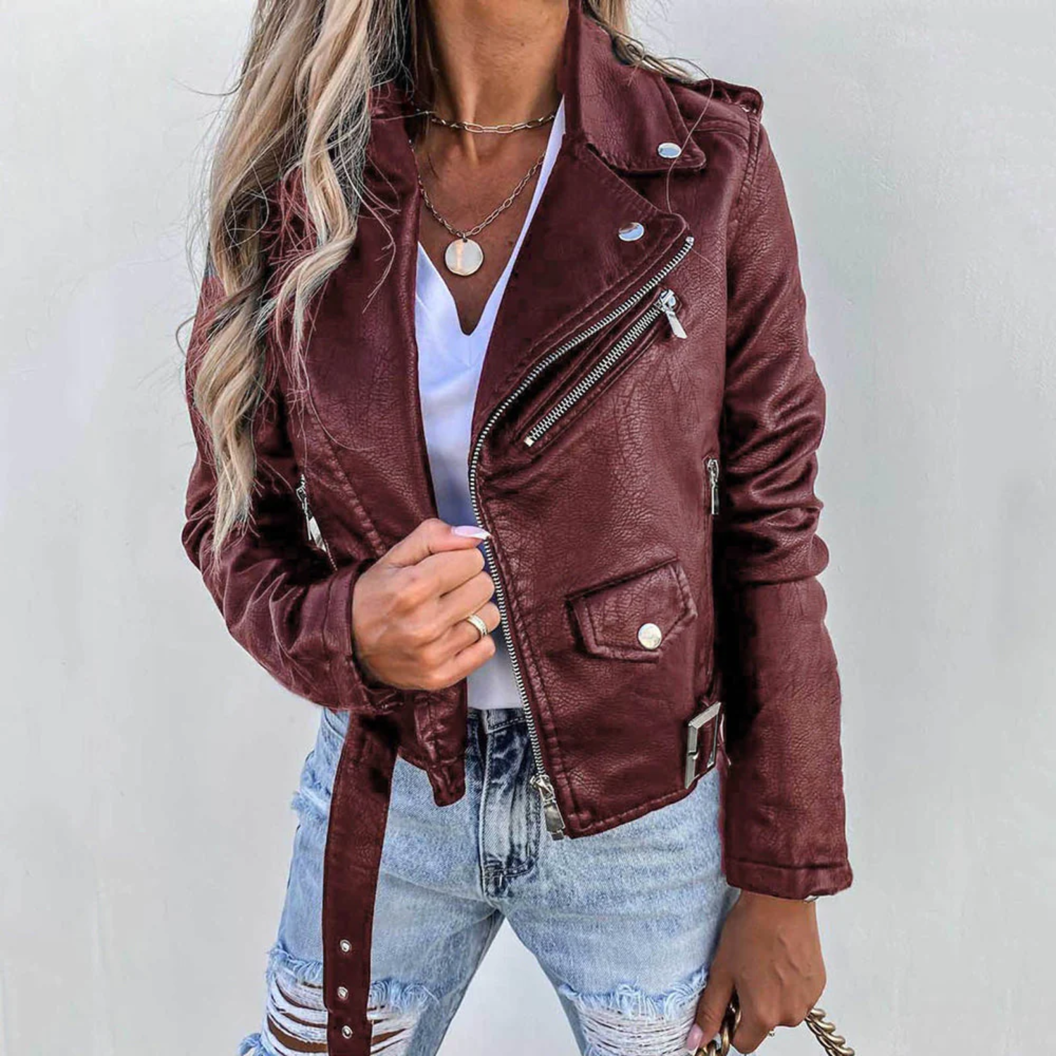 Zip-Up Biker Jacket