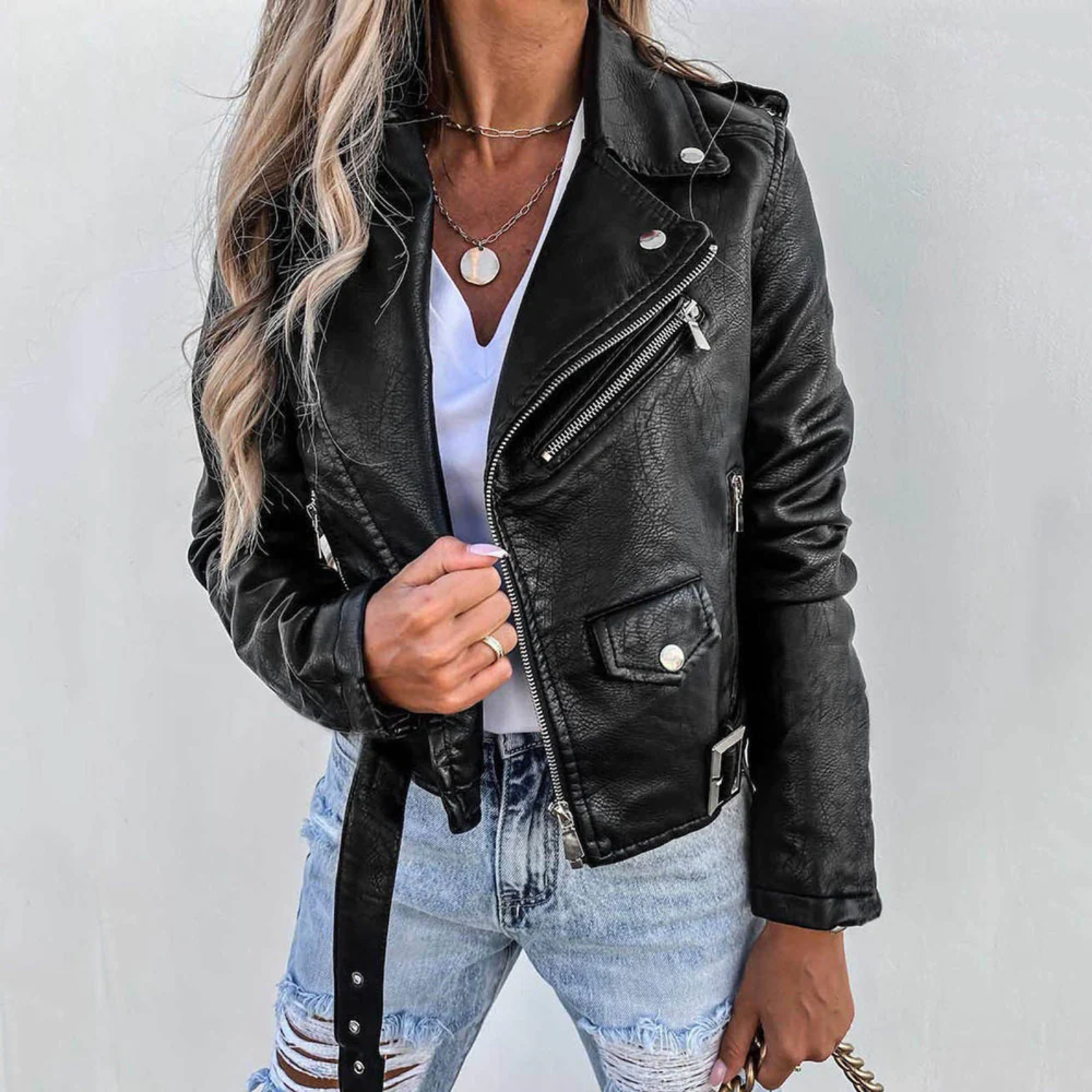 Zip-Up Biker Jacket