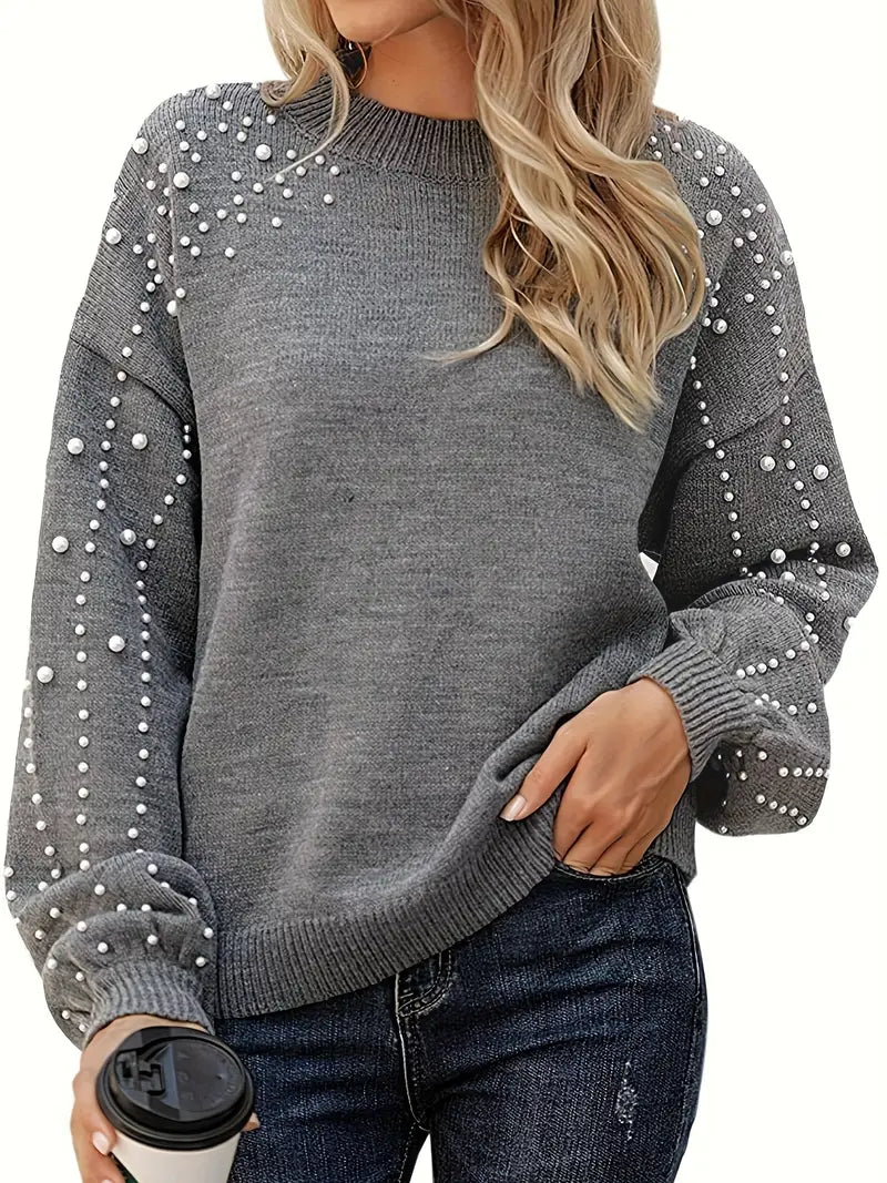 Round Neck Ribbed Knit Sweater