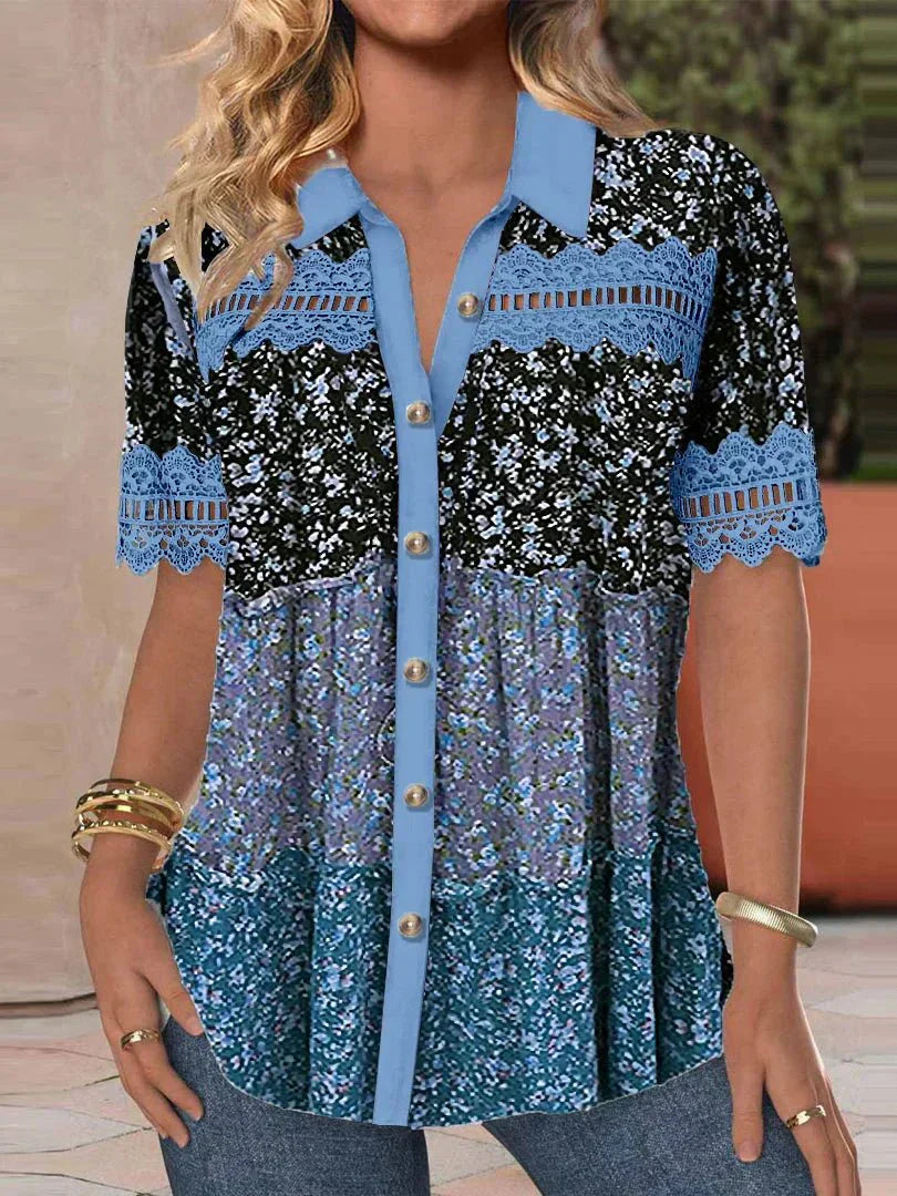 Hillary — Lace V-Neck Top