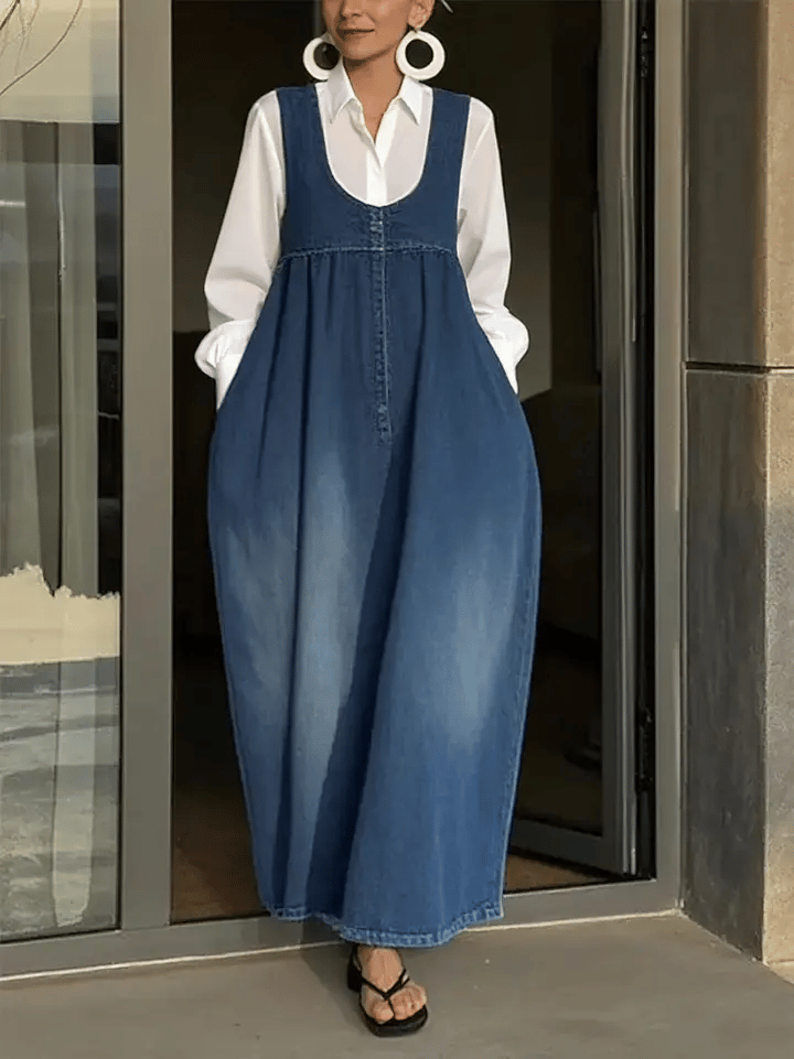 Loose Denim Vest Dress