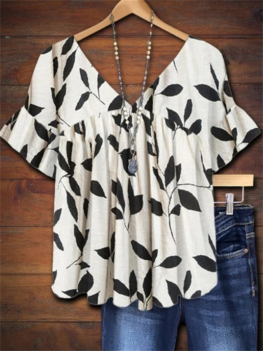Anna | Ruffled Leaf Top