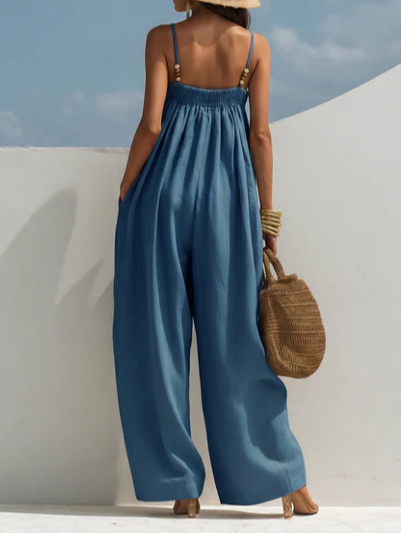 Denim Wide-Leg Jumpsuit