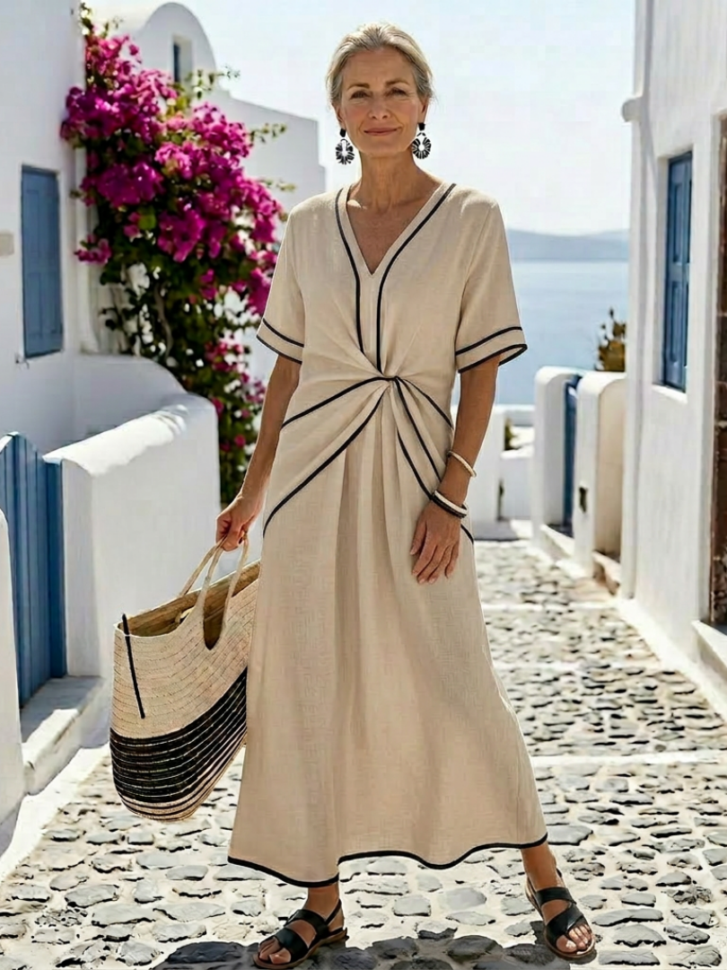 Linnea — Gathered Waist Midi Dress