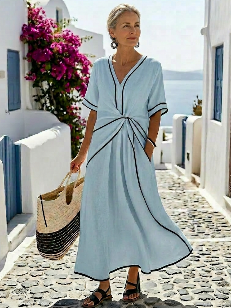 Linnea — Gathered Waist Midi Dress