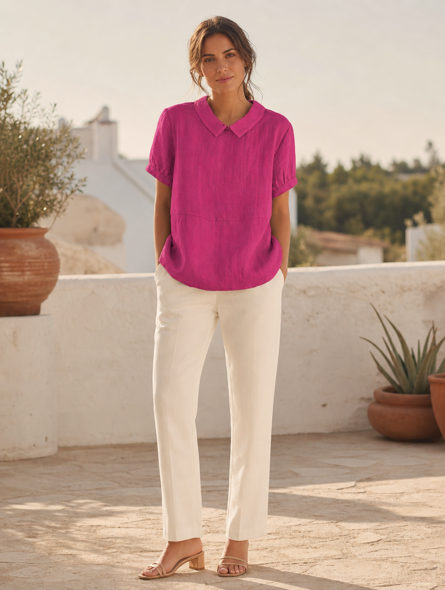 Wolla classic cotton shirt, full-length view