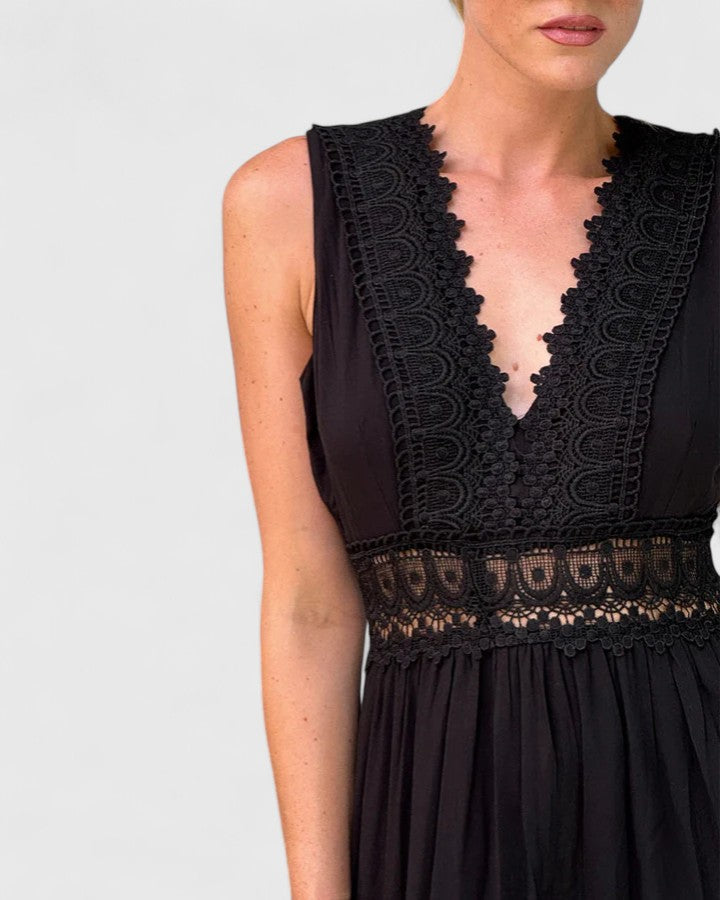 Alena — Tiered V-Neck Midi Dress