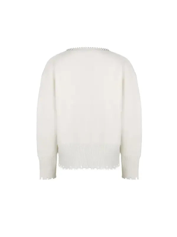 Pearl Trim Cropped Sweater